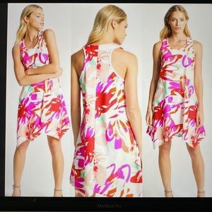 Aryeh Floral Sleeveless Asymmetrical Short Tank Dress Size Small